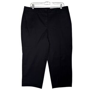 Talbots PERFECT SKIMER Pant Pedal-Pusher Slim Leg Black Size 14 NWT Flat Front